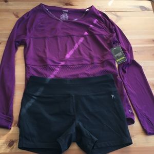 Danskin work out top and shorts